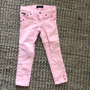 Polo pink twill skinny pants